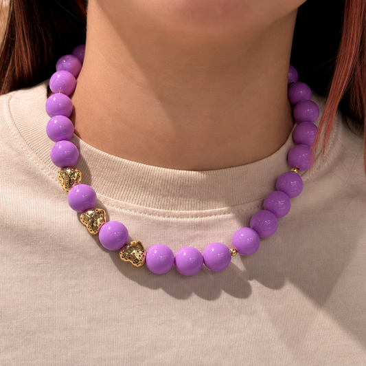 Collar Ábaco Chicle Morado