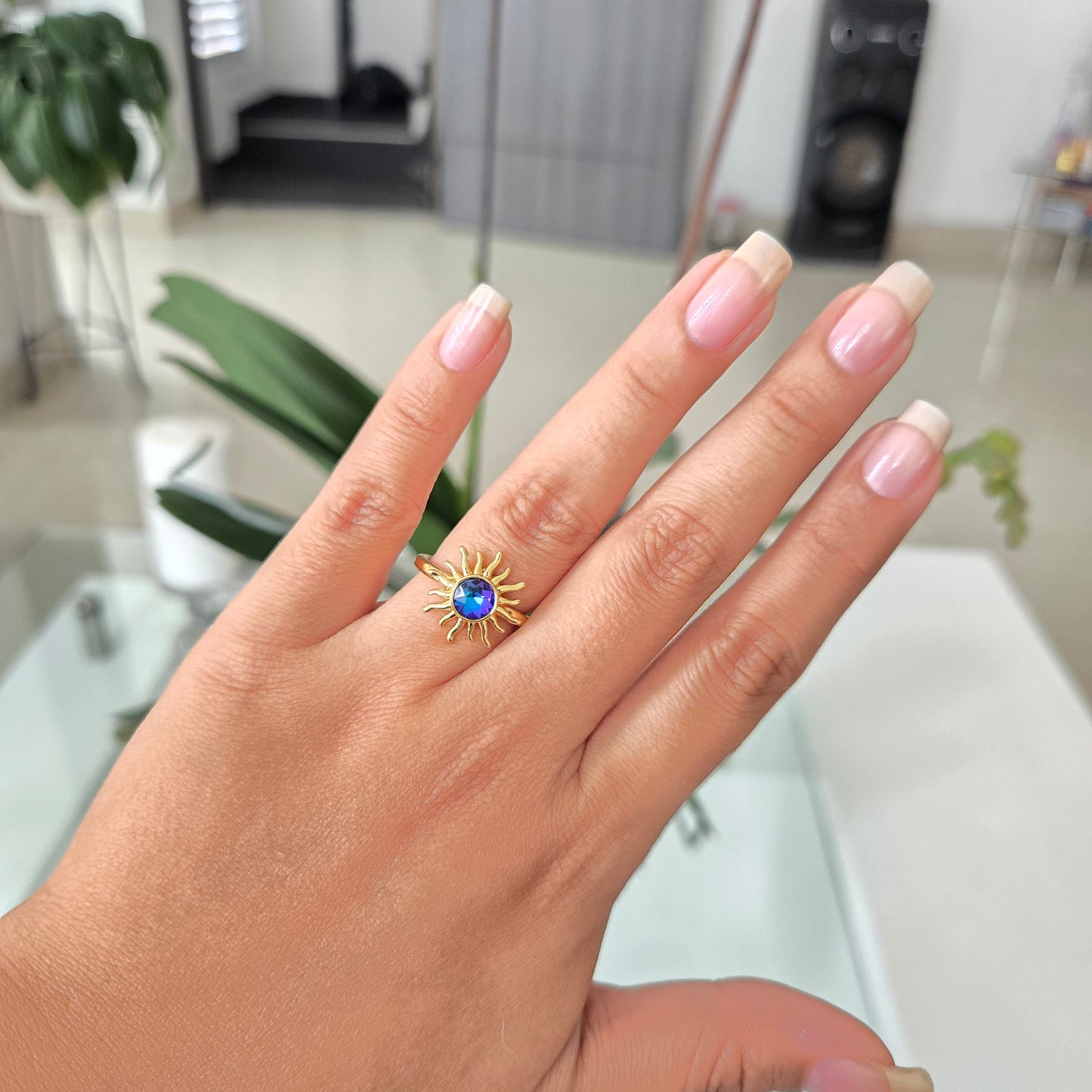 Anillo Sol Zafiro Ajustable