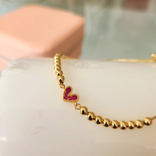 Pulsera Corazón Mini Fucsia