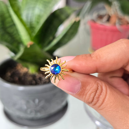 Anillo Sol Zafiro Ajustable