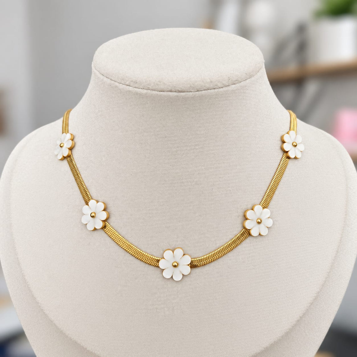 Collar Flores Acero