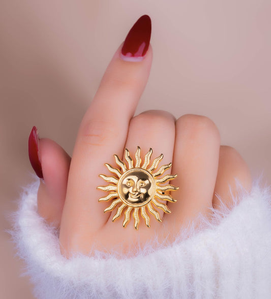 Anillo Sol Místico Acero