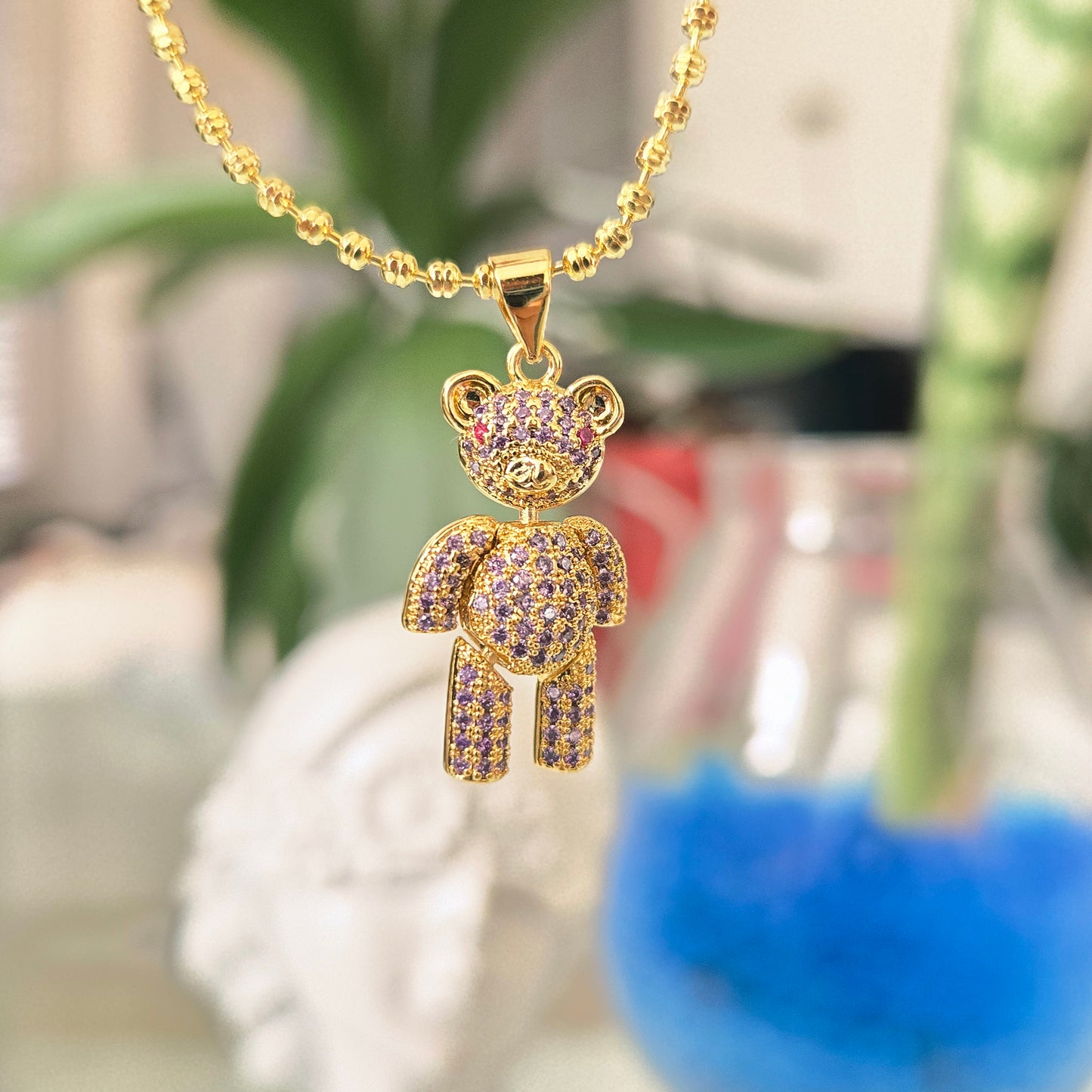 Cadena Oso Articulado Lila