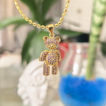 Cadena Oso Articulado Lila