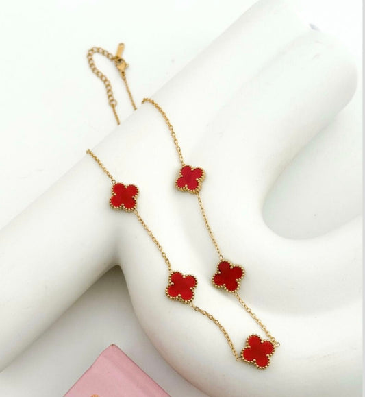 Collar Van Cleef Rojo Acero