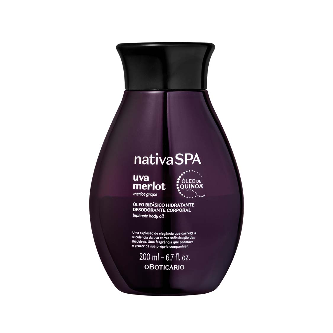 Óleo hidratante corporal uva merlot Nativa Spa 200ml