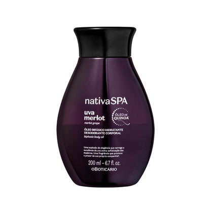Óleo hidratante corporal uva merlot Nativa Spa 200ml