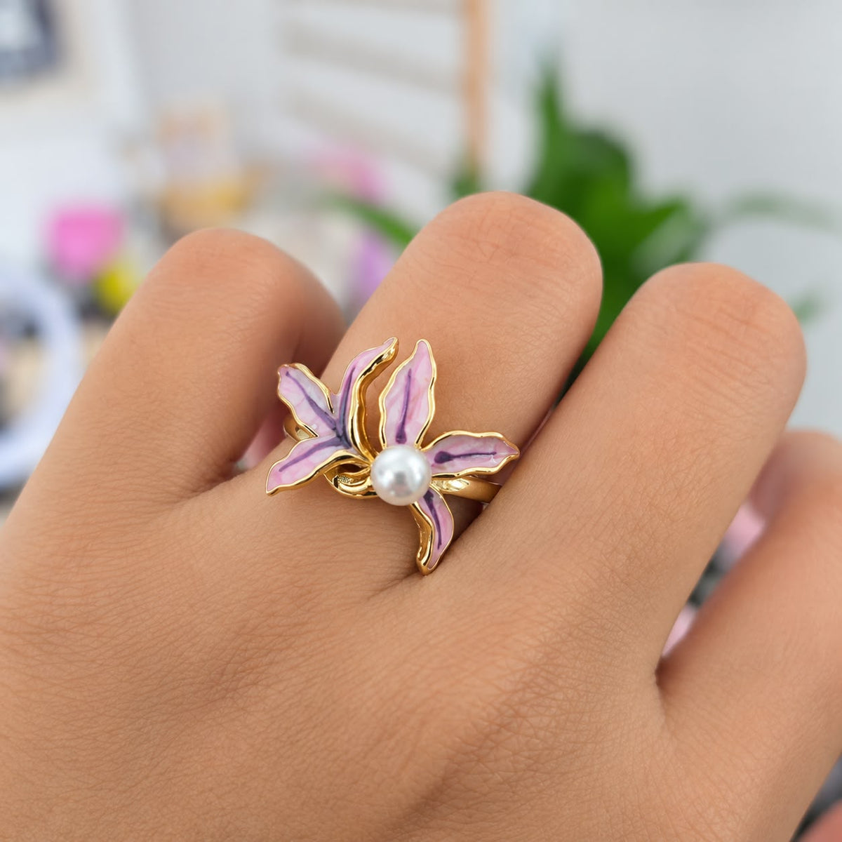 Anillo Flor Perla
