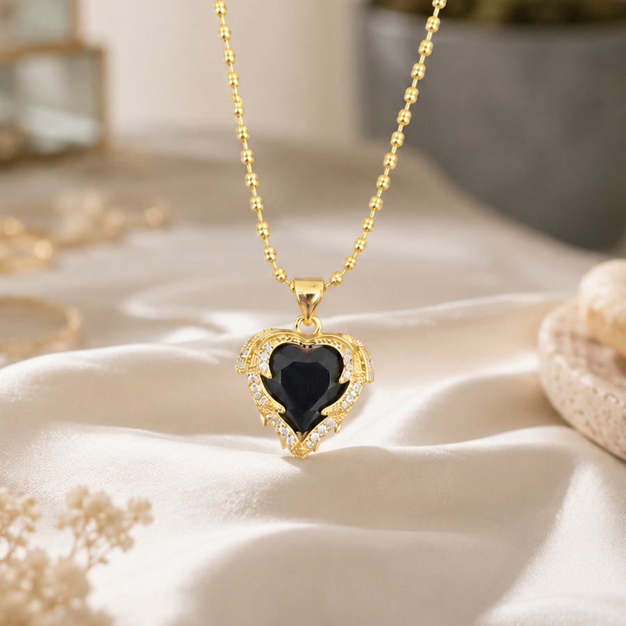 Cadena Angel Negro Azul