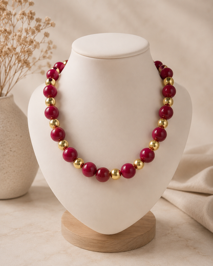 Collar Ábaco Chicle Vinotinto