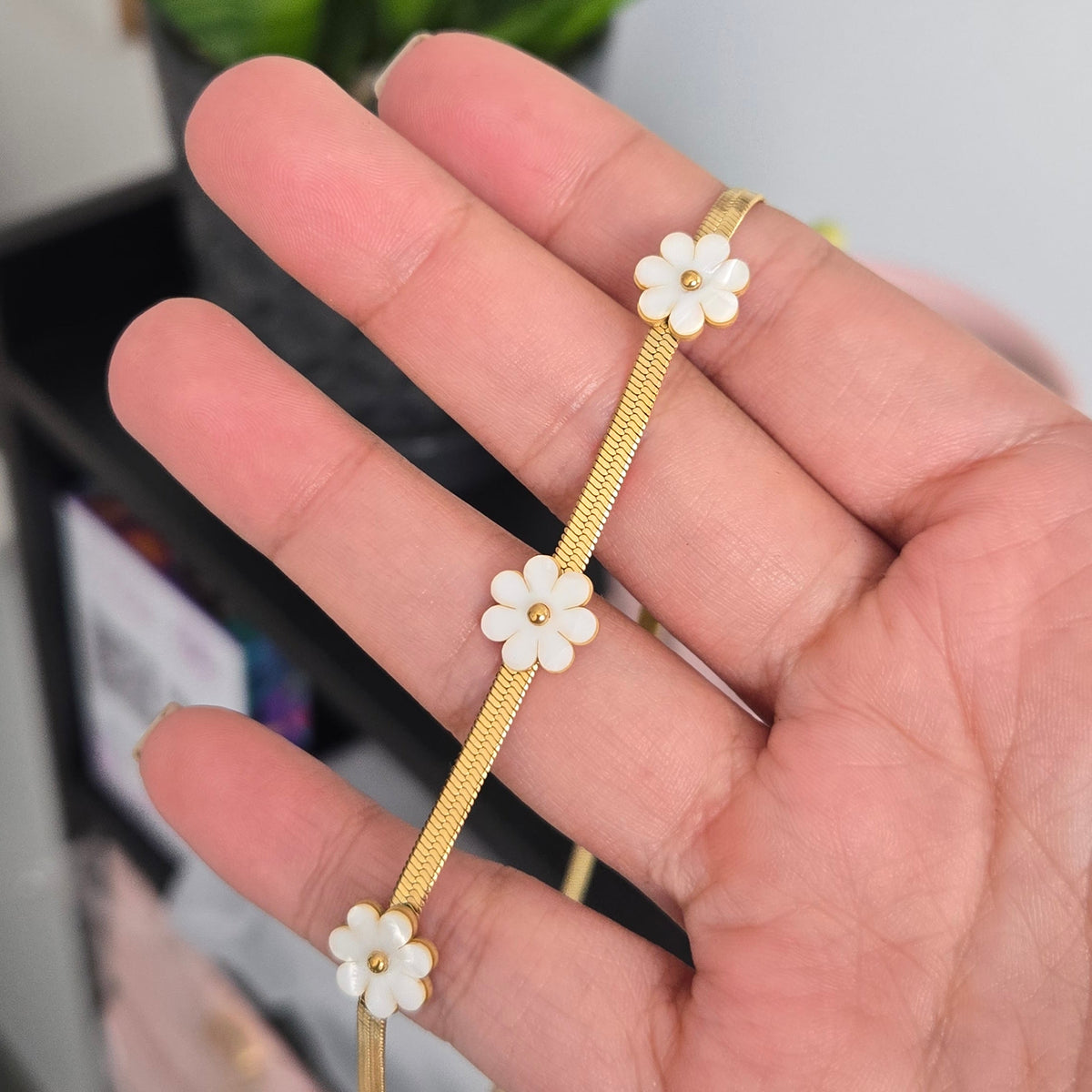 Collar Flores Acero
