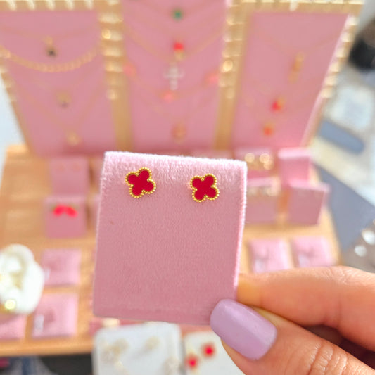 Topos Van Cleef Rojos Acero