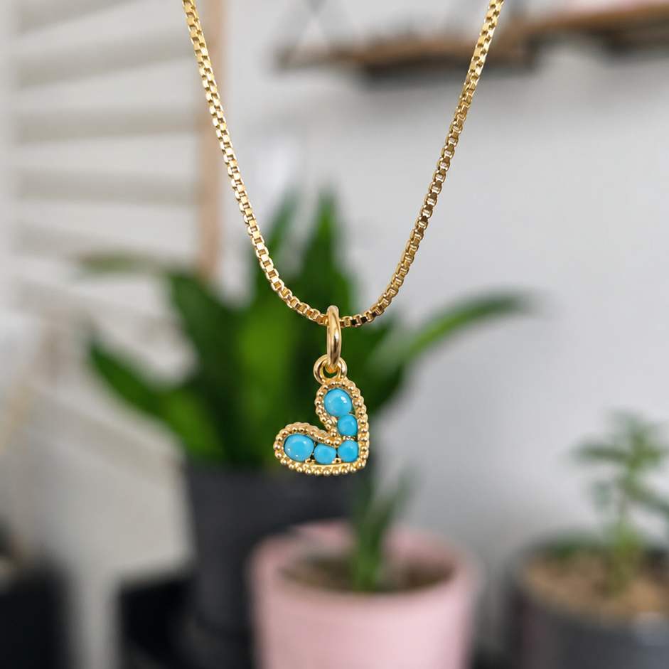 Cadena Mini Corazón Azul