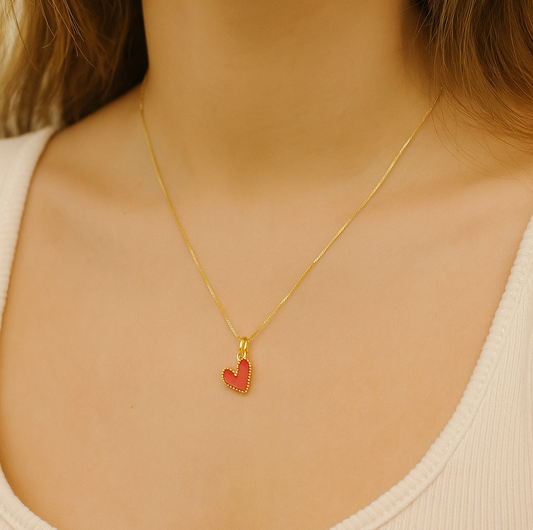 Cadena Mini Corazón Roja