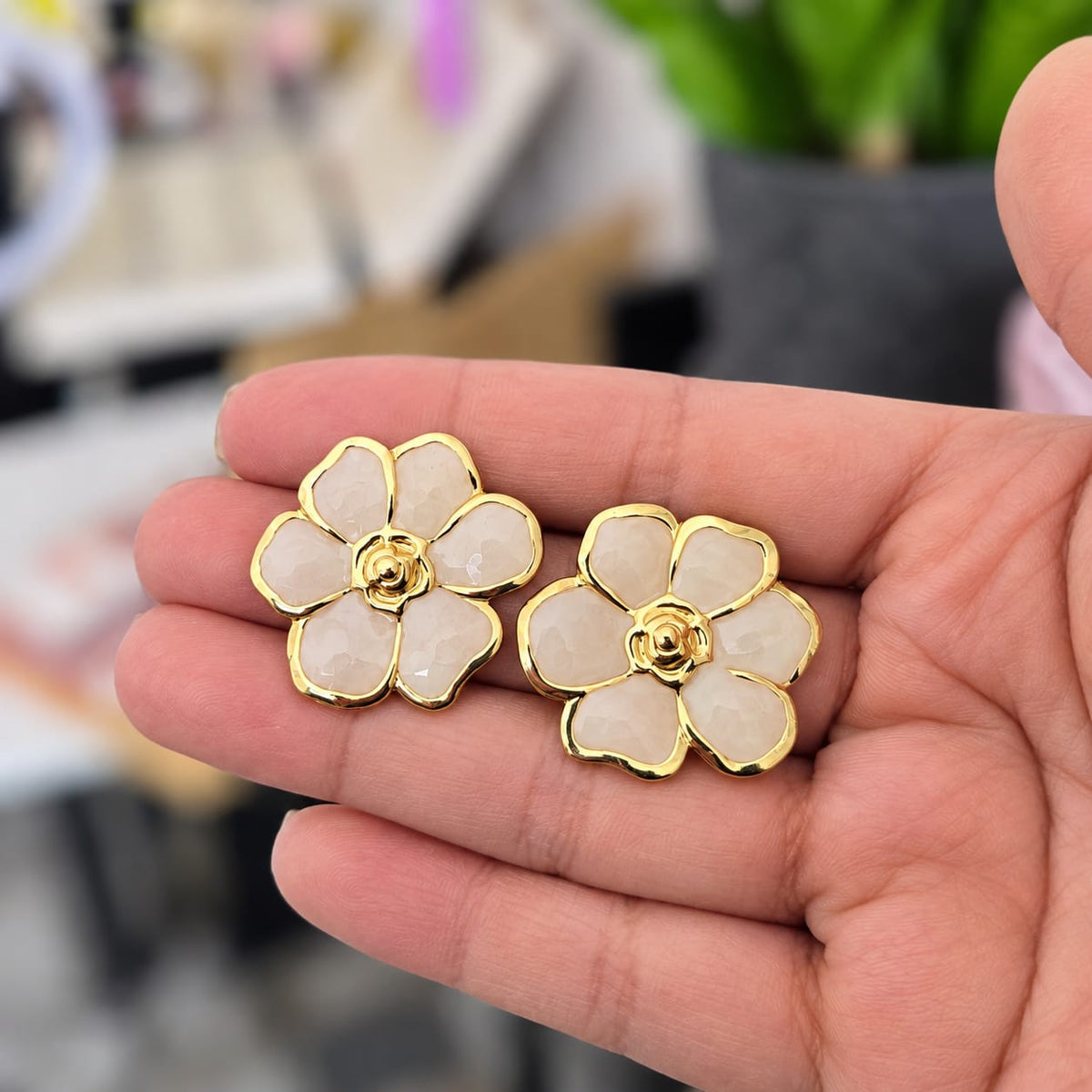 Topos Flor Acero Blancos