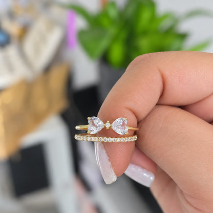 Anillo Moñito Rodio Ajustable