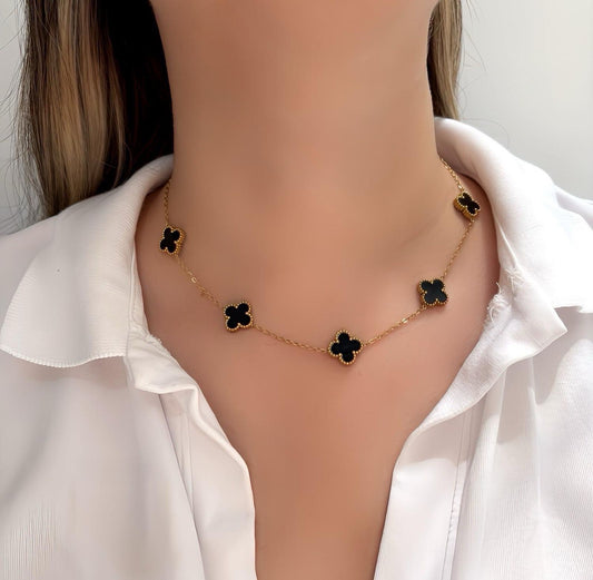 Collar Van Cleef Negro Acero mini