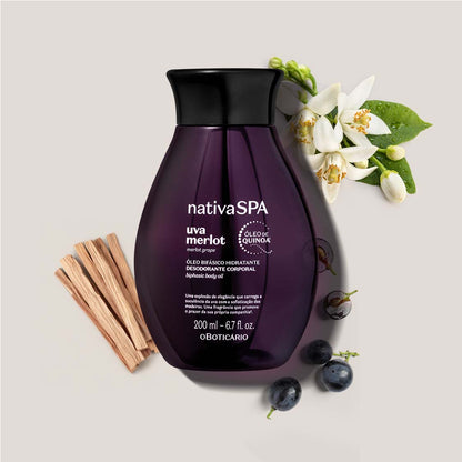 Óleo hidratante corporal uva merlot Nativa Spa 200ml