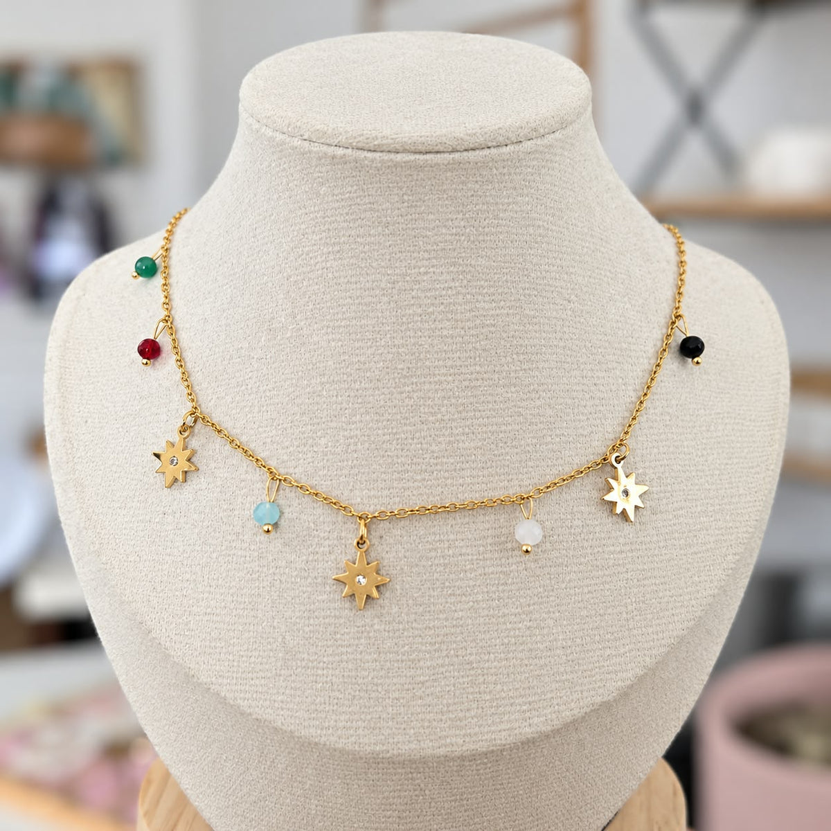 Collar Estrellas Multicolor Acero