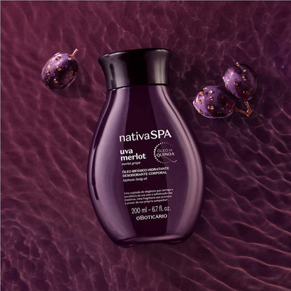 Óleo hidratante corporal uva merlot Nativa Spa 200ml