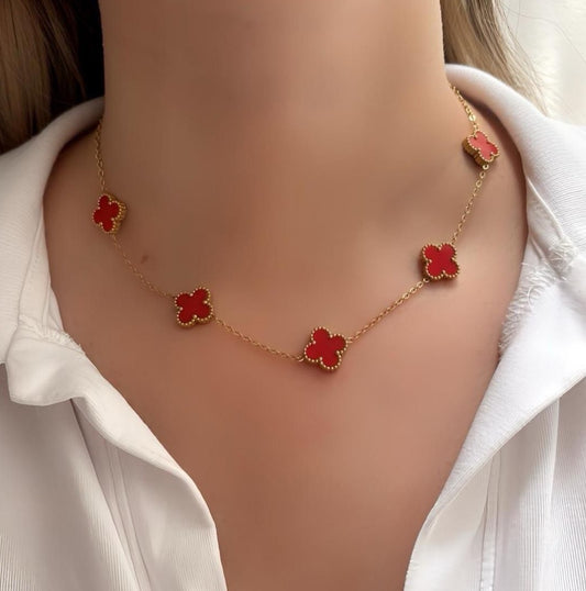 Collar Van Cleef Rojo Acero