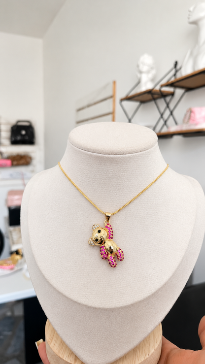 Cadena Osito Fucsia