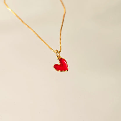 Cadena Mini Corazón Roja