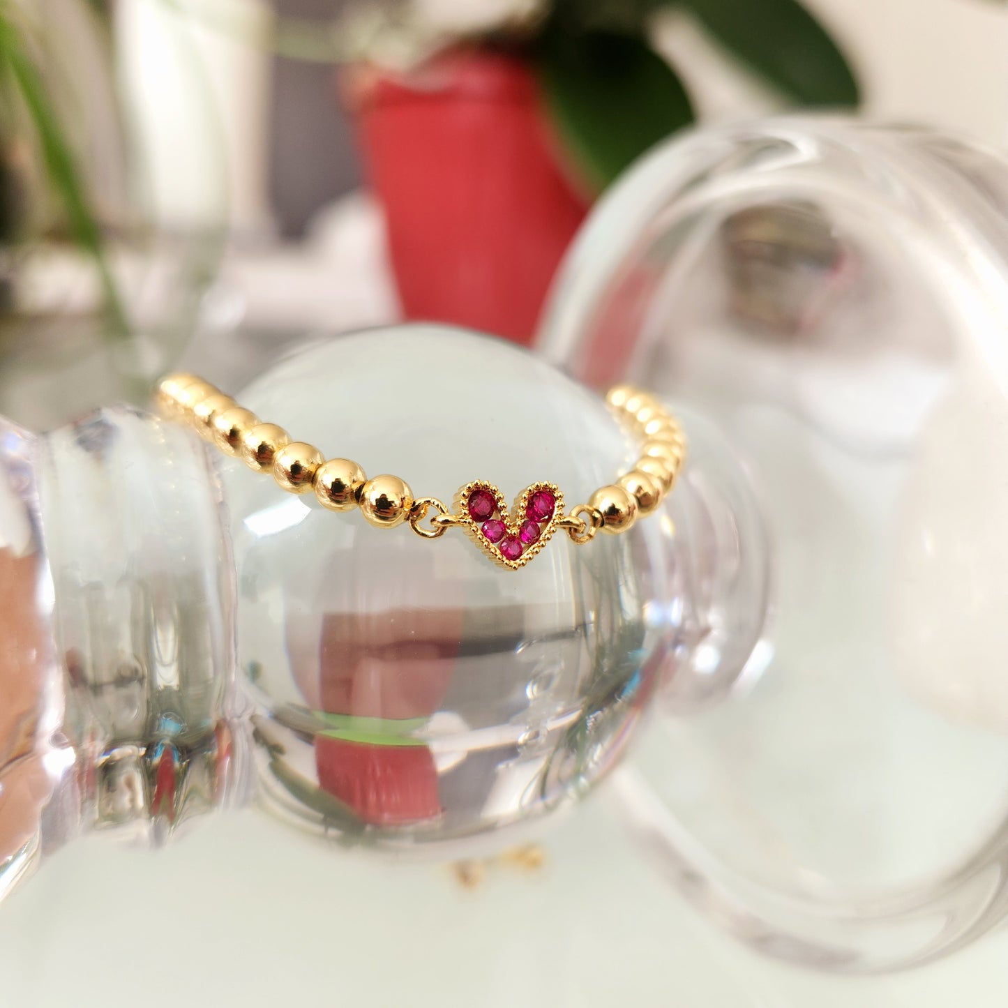 Pulsera Corazón Mini Fucsia