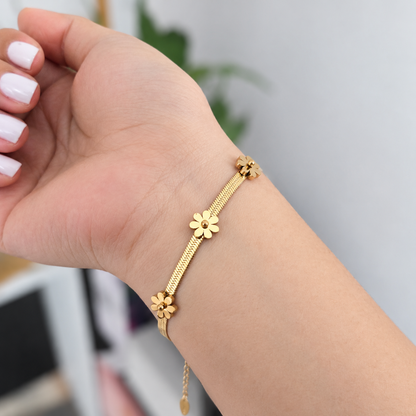 Pulsera Flores Acero