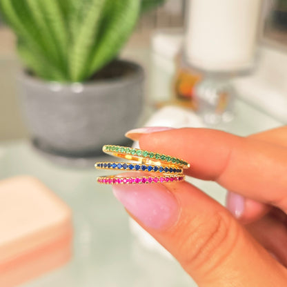 Anillo Triple talla 7 Multicolor