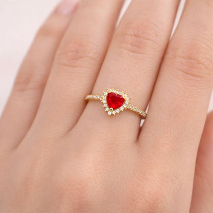 Anillo Promesa Corazón Rojo