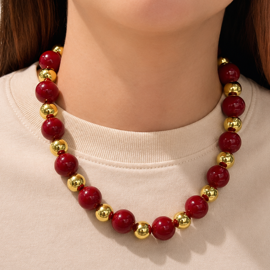 Collar Ábaco Chicle Vinotinto