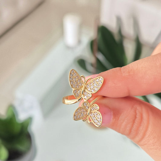 Anillo Doble Mariposa