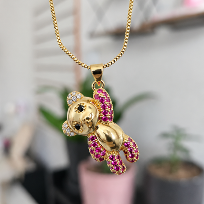 Cadena Osito Fucsia