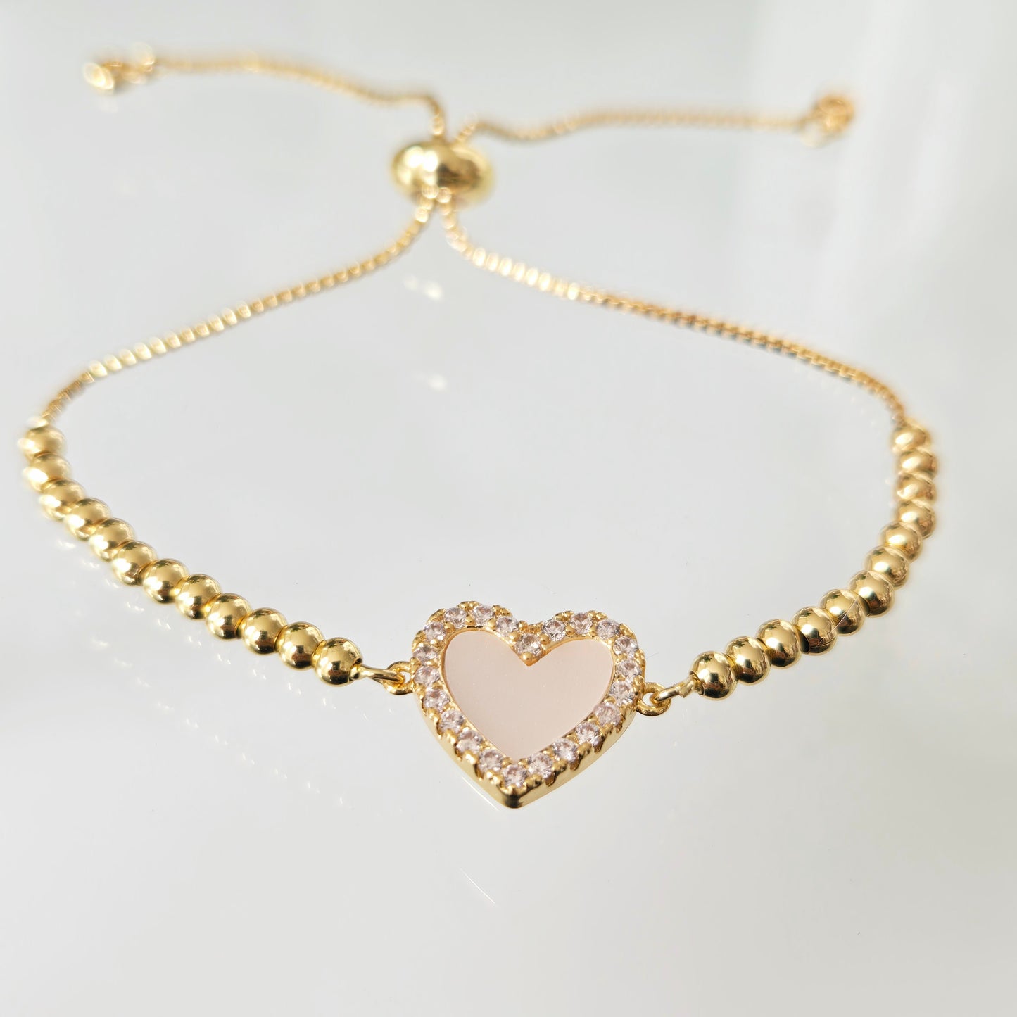 Pulsera Corazón Nacarada