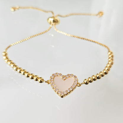 Pulsera Corazón Nacarada