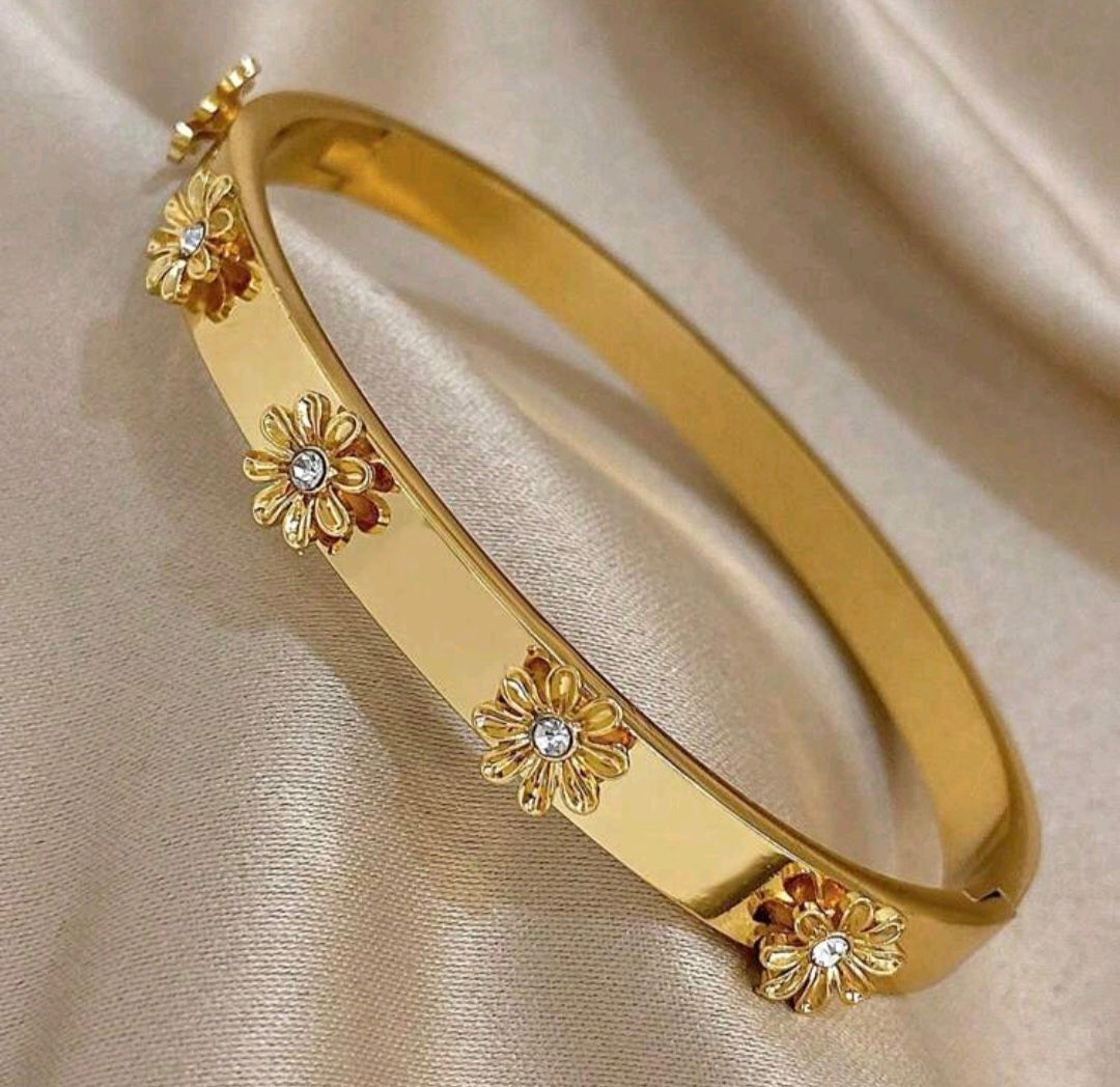 Brazalete Flores Acero