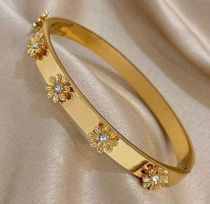 Brazalete Flores Acero