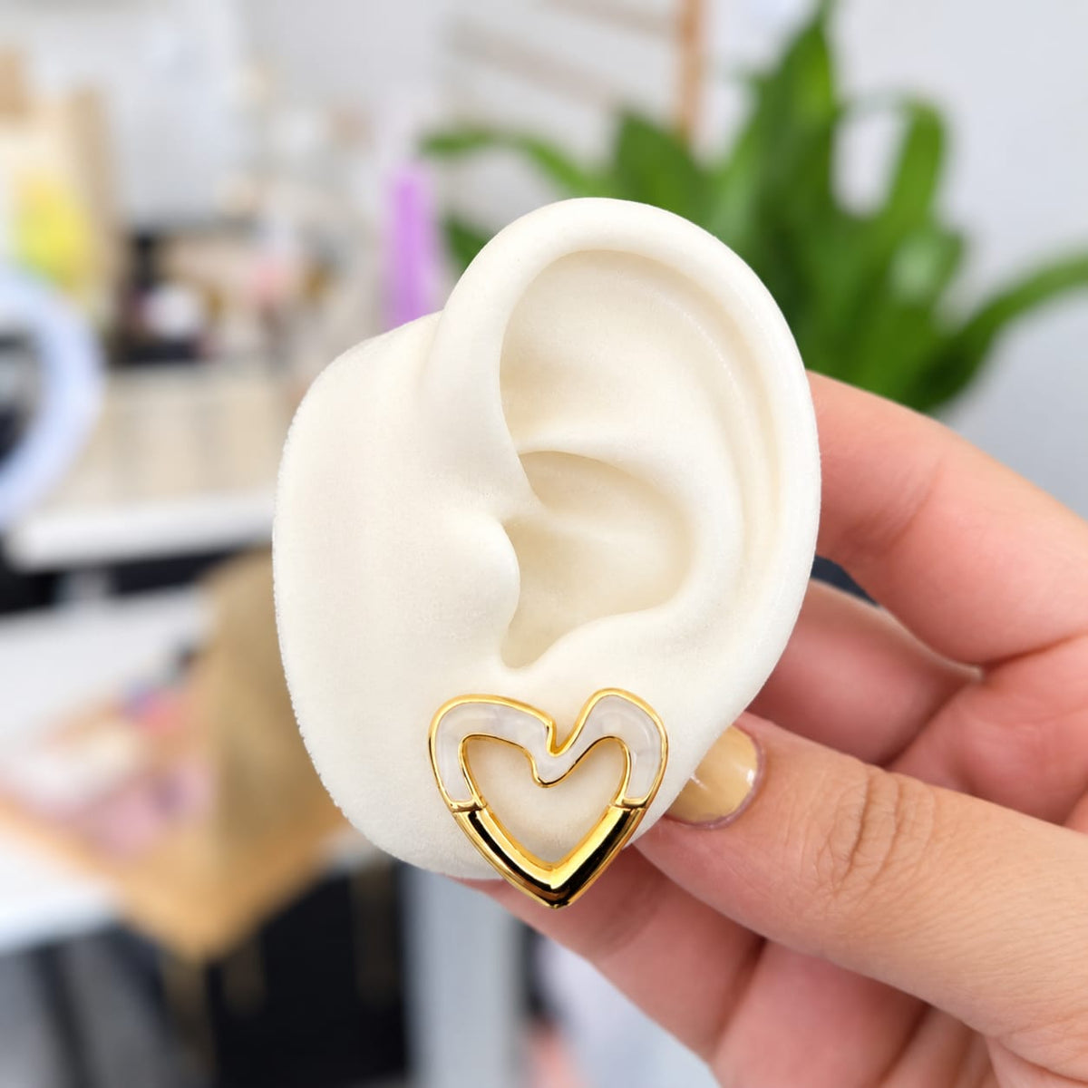 Topos Corazón Blanco Acero