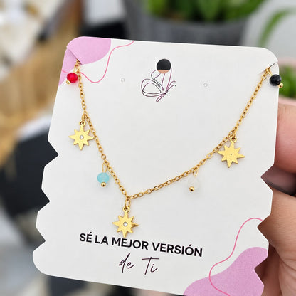 Collar Estrellas Multicolor Acero
