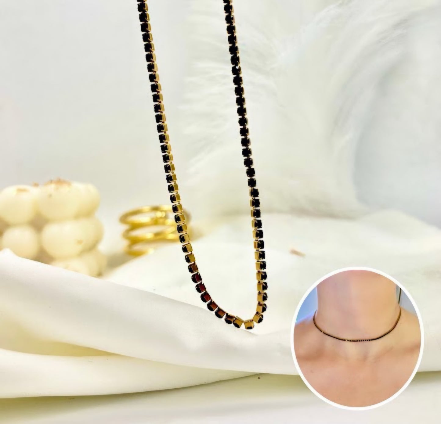 Chocker Cristales Acero Inoxidable