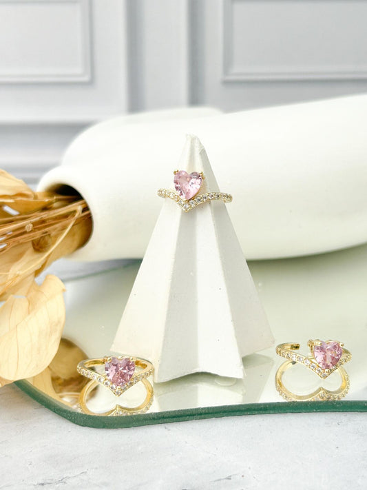 Anillo Rose Corazón Ajustable