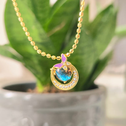 Collar Luna Galaxia Mariposa