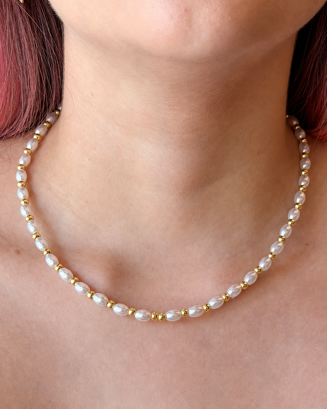 Chocker Perlas Balin Ovalado