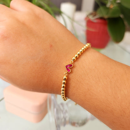 Pulsera Corazón Mini Fucsia