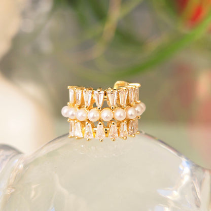 Ear Cuff Perlita Cristal