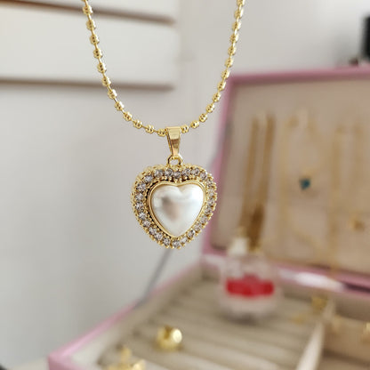 Collar Corazón Perla