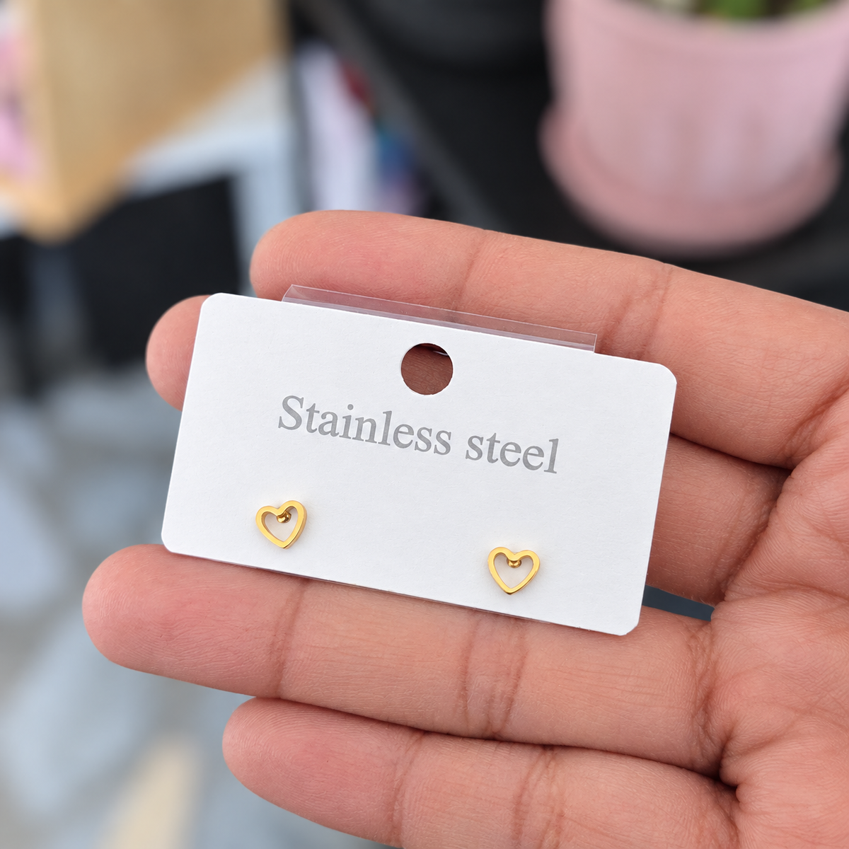 Aretes Corazón de Seguridad Acero
