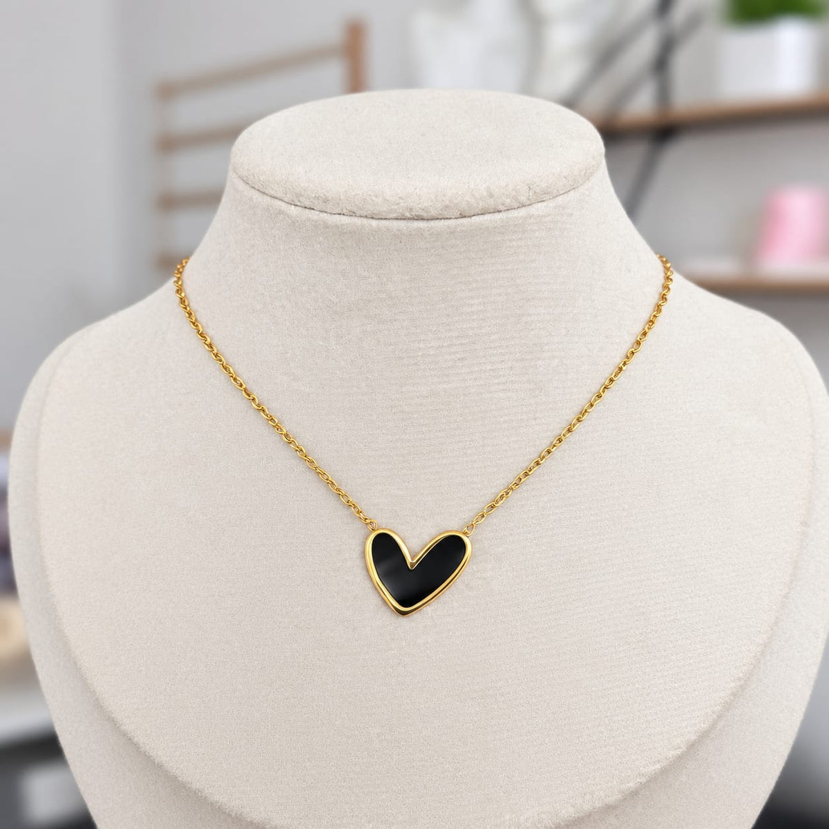 Cadena Corazón Acero Negro