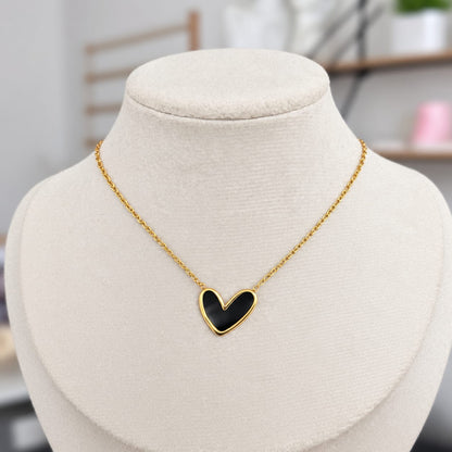 Cadena Corazón Acero Negro